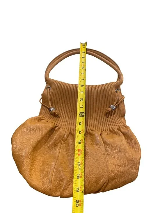 Bodhi wms handmade mustard leather large hobo shoulder bag 13'x13" SKU 10,014 - Picture 6 of 16